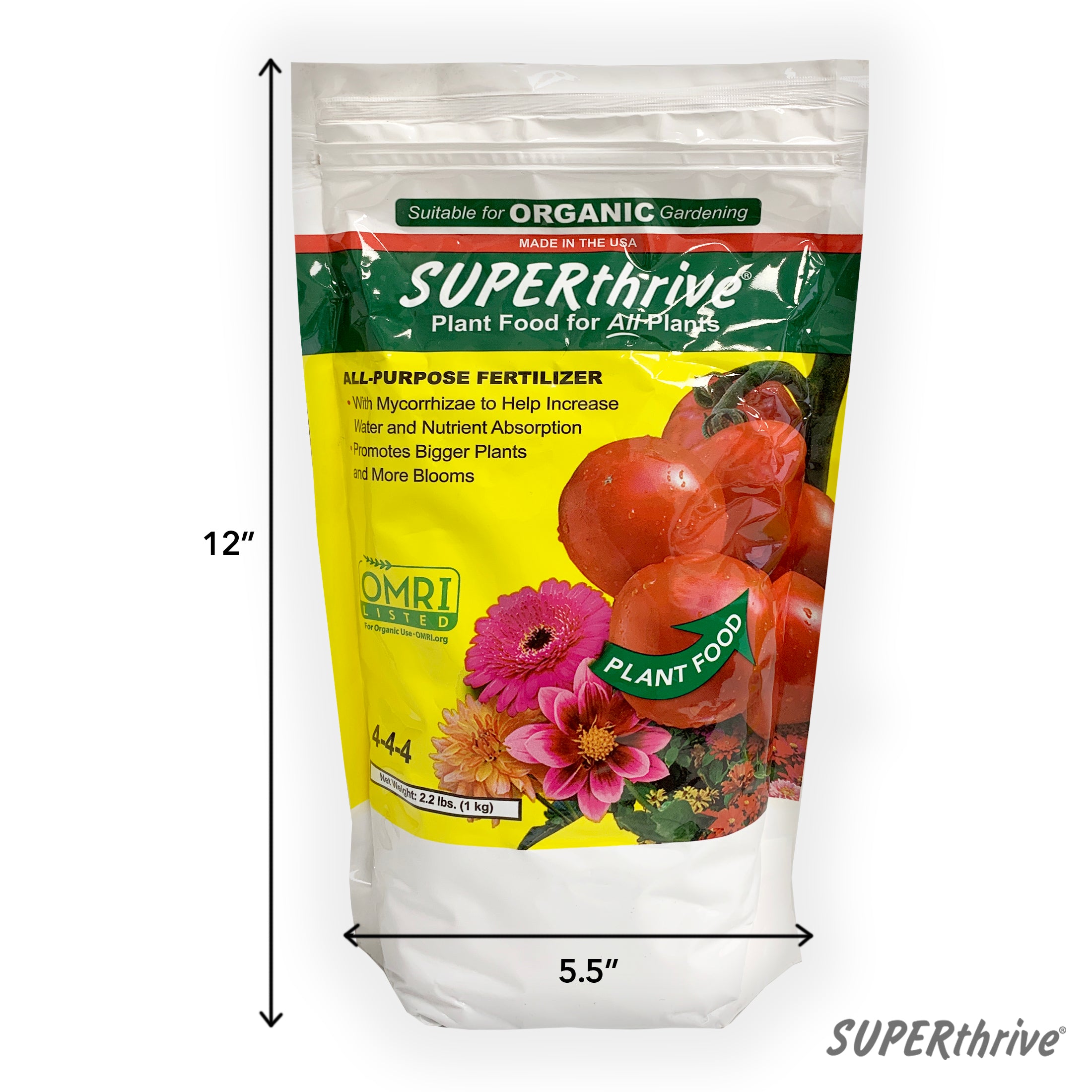 SUPERthrive Organic All-Purpose Plant Food, Solid Granular 4-4-4